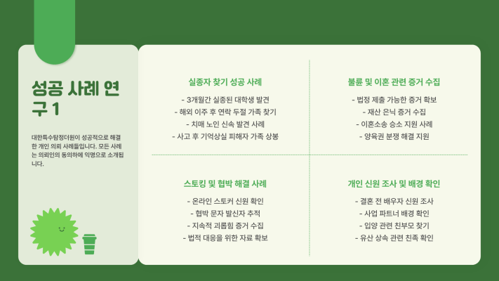 명확하지 않은 사안이나 의심스러운 현상에 대한 정확한 사실 확인을 원하시면 전문가와 상담하십시오