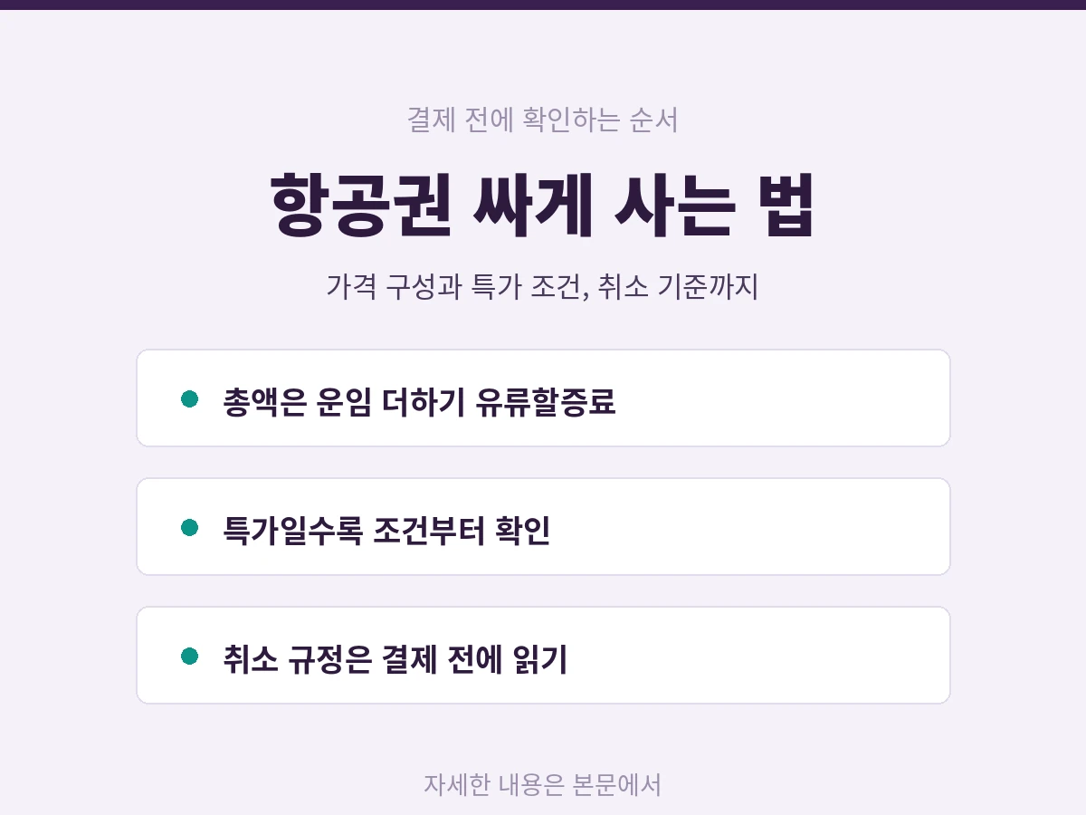 항공권 싸게 사는 방법, 유류할증료 확인부터 취소 수수료 기준까지